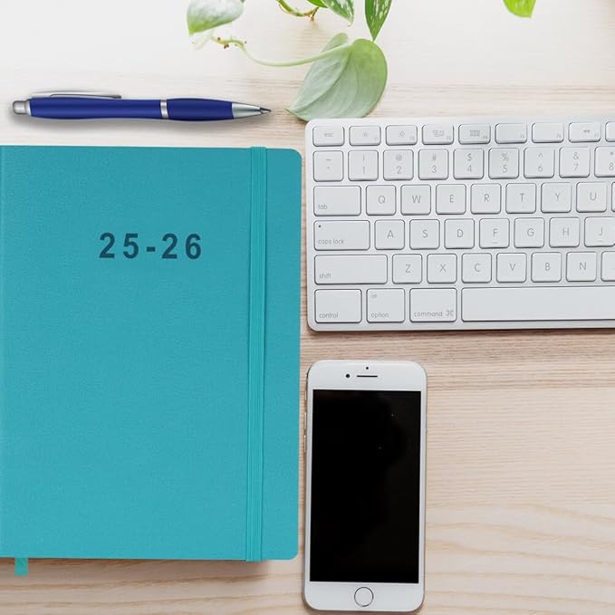 2025-2026 Planner - Weekly and Monthly Planner, Oct 2025 - Dec 2026, Vegan Leather Cover, Elastic Closure, 8.5"x11", Teal
