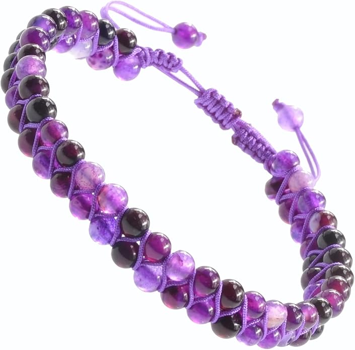 MASSIVE BEADS Double Layer Natural Chakra Healing Power Crystals Macrame Bracelet Yoga Stone Beads Gemstone Meditation Relax Anxiety Bangle for Unisex Women Men
