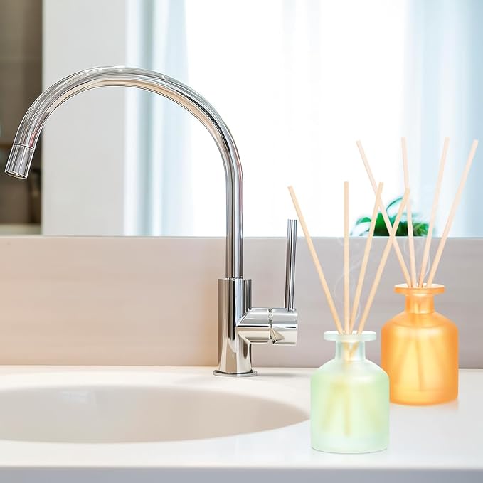 Reed Diffuser - Citrus&Linen 3.38oz (100ml) 2 Pack Essential Oil Reed Diffuser Set with 8 Sticks, Long Lasting Fragrance for Home, Bathroom, Bedroom, Room, Decor