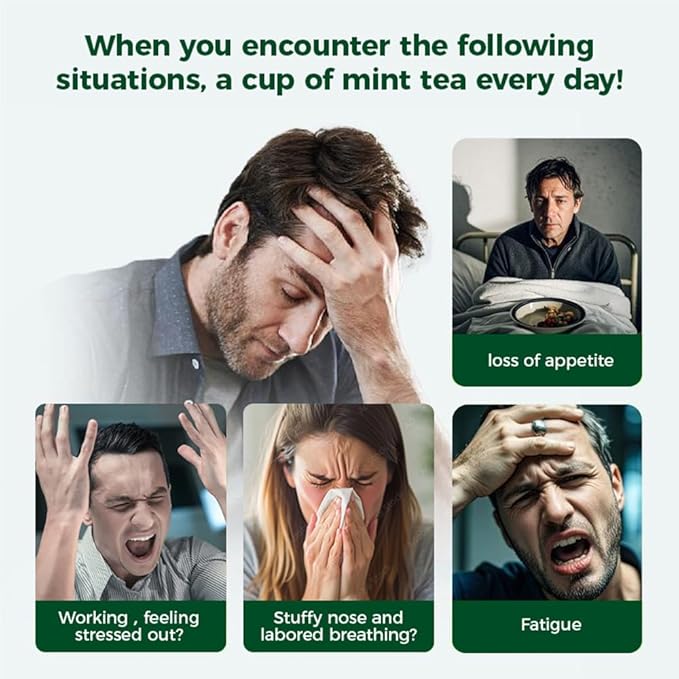 WOTIHA-Natural Peppermint Tea 180g.120 Herbal Tea 100% Natural Peppermint Leaves.Non-GMO • Additive-Free • Caffeine-Free • Sugar-Free • Vegan