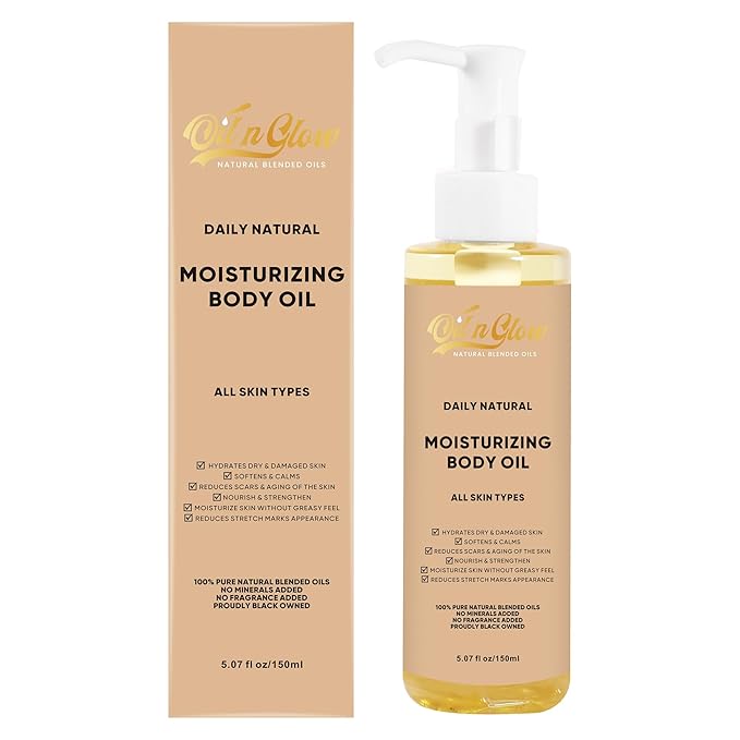 USDA Certified 100% Organic Pure Natural Hydrating Body Oil After Shower With Coconut, Jojoba, Olive & Almond Non-Greasy Moisturizing Oil For Women & Men Dry Skin 5.07 fl oz/150ml - Unscented