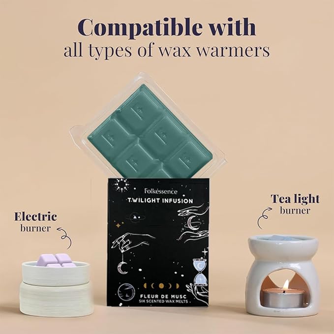 Folkulture Wax Melts or Wax Cubes | Set of 5 Scented Wax Melts | 30 pc Long Lasting Candle Warmer Melts | 100% Natural Soy and Palm for Gifts for Her | Rosemary, Sage, Lavendar