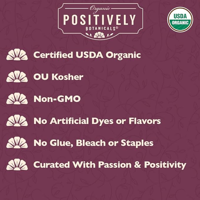 Organic Positively Botanicals Company, Catnip Herbal Tea Bags, 100 Count, Eco-Friendly Tea Bags, Non-GMO