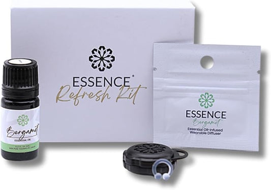 Essence Wearable Aromatherapy Nasal Diffuser – Bergamot Essential Oil Nose Ring Silicone Inhaler for Stress & Mood Support - Made in USA & Travel-Friendly