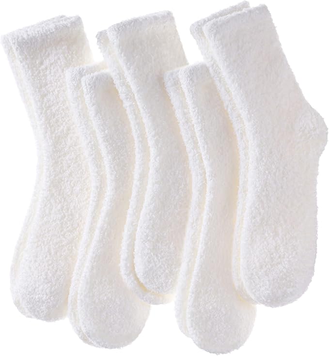 LINEMIN Womens Fuzzy Socks Cozy Fluffy Winter Warm Slipper Socks Microfiber Soft Home Sleeping Socks