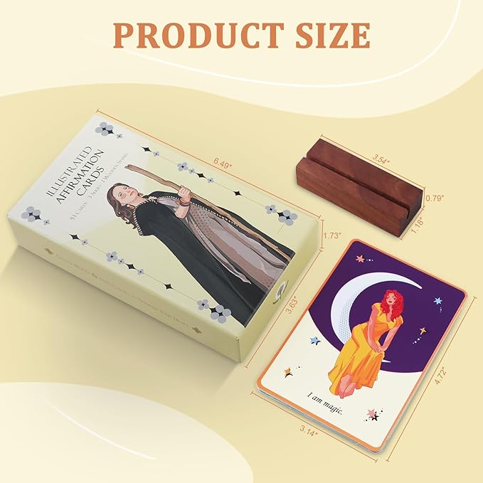 Affirmation Cards for Women – 53 Daily Motivational Cards with Display Stand | Inspirational Self-Care & Meditation Gift, Birthday Gifts for Women & Best Friends