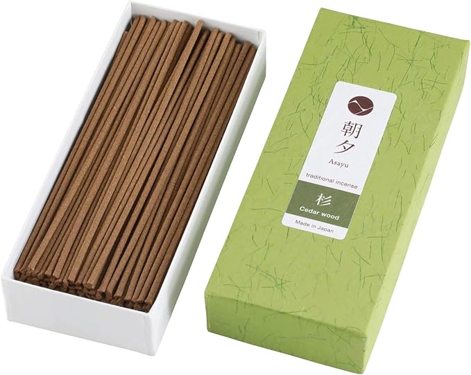 Asayu Japan Traditional Incense Sticks Japanese Cedar Wood Fragrance Scent (40gr) for Evening Meditation, Relax or Yoga, Made in Japan - Japanese Cedar Wood 40gr