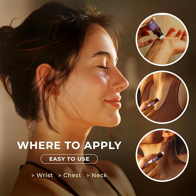 Gya Labs Headache Relief Essential Oil Roll On - 0.34 Fl Oz - Travel Size Roller for Camping, Skin, Aromatherapy Relief, Convenience