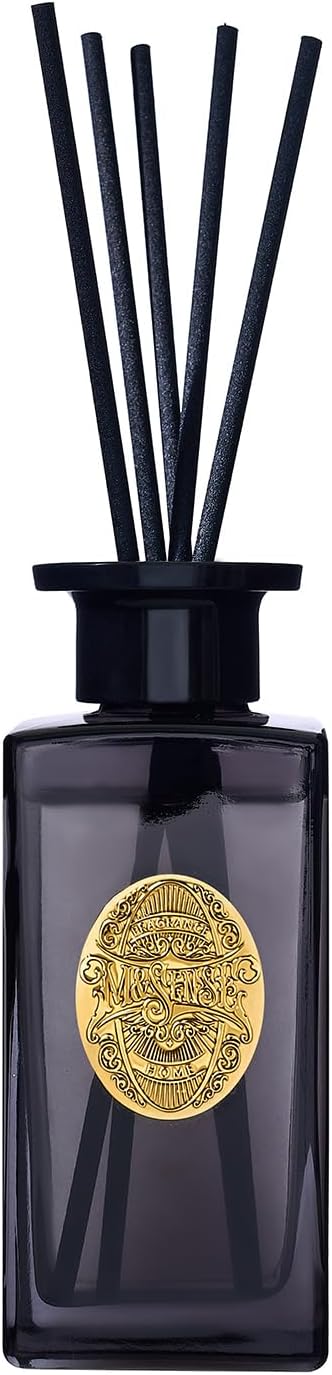 M&SENSE 6.3 oz Large Reed Diffuser Set | Oud Wood Scent Oil Diffuser with Sticks | Hotel Collection Non-Toxic Essential Oil |for Bedroom Bathroom Living Room