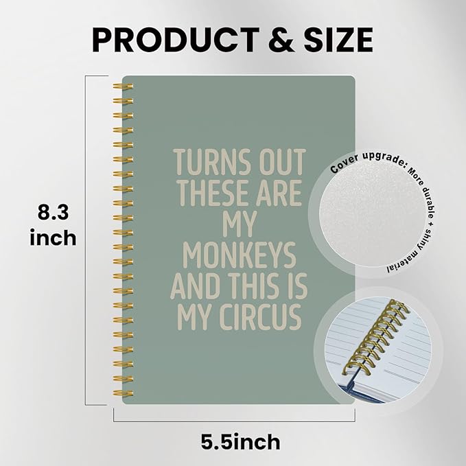 Funny Notebooks for Work,Sage Green Aesthetic Journal, Funny Boss Day Gifts, Boss Gifts for Men Women, Funny Gifts for Boss, Boss Office Decor, Spiral Notebook 5.5x8.3 Inch