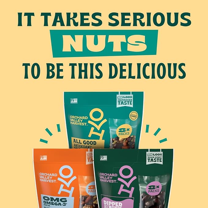 Orchard Valley Harvest Go-Go Keto Mix, 14 Pack (1.85 oz), Dark Chocolate Almonds, Peanuts, Walnuts, And Pecans, Low Carb, Gluten Free, Non-GMO