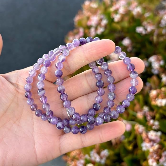 Adabele 1pc Natural Stretch Gemstone Bracelet 6mm (0.24 Inch) Bead 7" 7.5" 8 inch Healing Crystal Quartz Energy Chakra Jewelry Women Birthday Gift