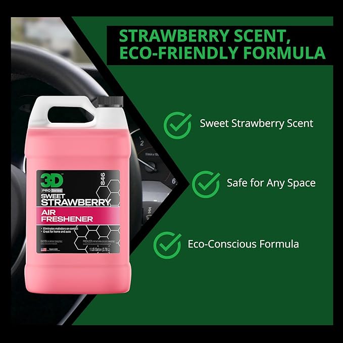 3D Water Based Odor Eliminator | Made in USA | All Natural | No Harmful Chemicals | Air Freshener (Sweet Strawberry Scent)