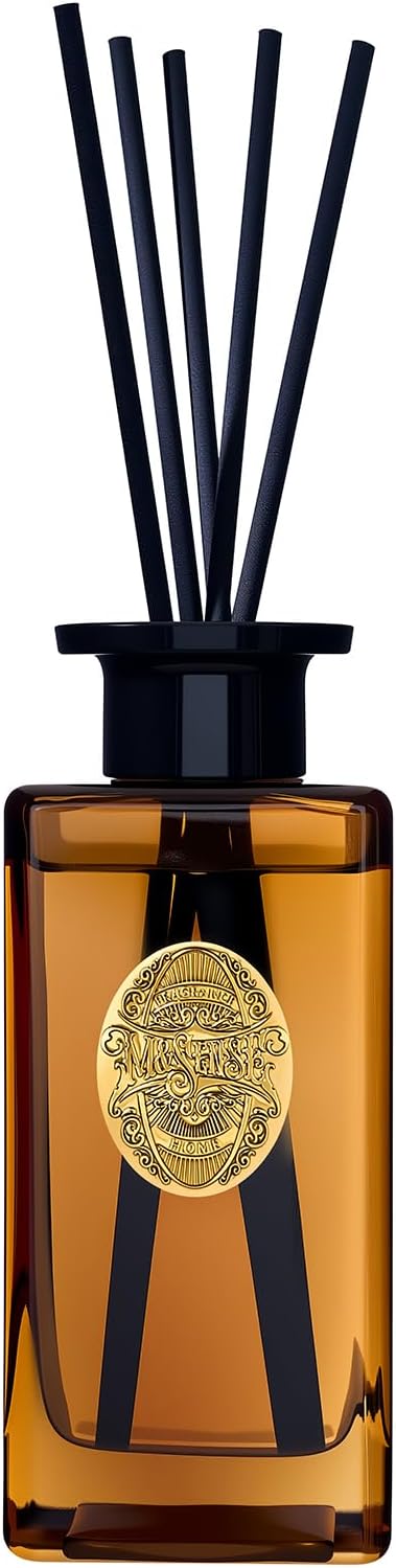 M&SENSE 10.14 oz Large Reed Diffuser Set | Under The Fig Scent Home Oil Diffuser with Sticks |Hotel Collection Non-Toxic Essential Oil |for Bedroom Bathroom Living Room