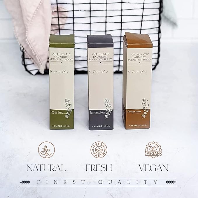 Anti-Static Laundry Scenting Spray with Essential Oils (Lavender, Lemon, Orange) (Lavender)