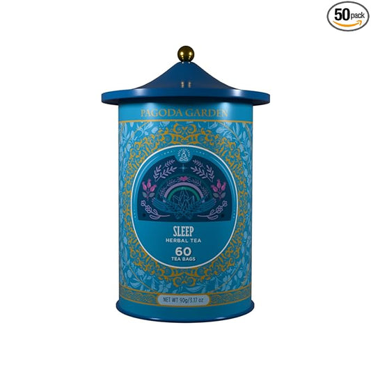 Life Plus Style Gourmet Pagoda Garden Sleep Organic Herbal Tea Caffeine Free Peppermint Tea Chamomile Fennel Tulsi Hot or Iced Floral Blend Natural Delicious moonbrew Sleep Digestive 60 Tea Bags