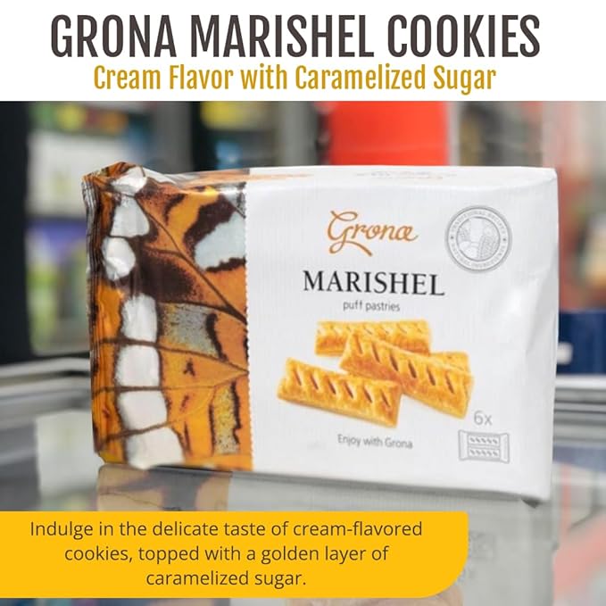 Grona Marishel Gourmet Cookies - Creamy Biscotti European Cookies with a Light, Flaky Texture for Everyday Indulgence - Treat Yourself or Surprise Someone Special with Decadent Healthy Snacks - 3-Pack