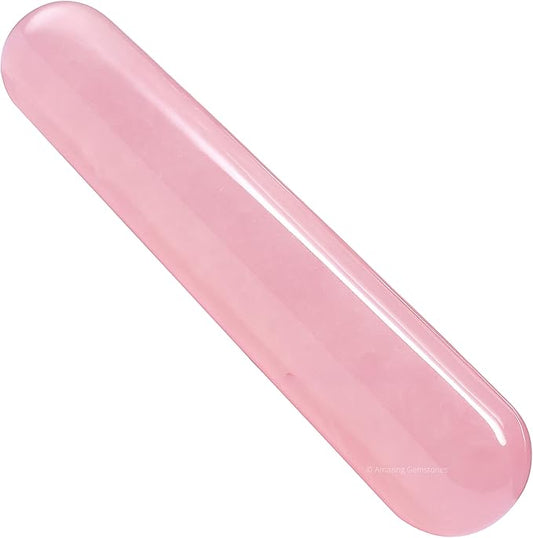 Amazing Gemstone Rose Quartz Crystal Wand Massage Stick - Pelvic Wand Gua Sha for Adults - Crystals and Healing Stones Massage Wands for Adults Gifts (Smooth)