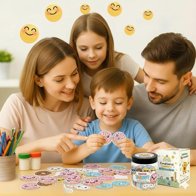 60 Positive Donut Cards Jar, Affirmation Cards for Women, Emotional Support Donuts, Donut Gifts, Donut Themed Gift, Gifts for Women, Teen Girl Gift Trendy Stuff