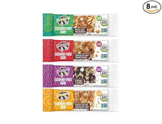 Lenny & Larry’s Cookie-fied Protein Bar [Variety Pack – 4 Flavors] – 8 x 1.59oz Vegan Protein Bars – High Protein Snacks with 12g Plant Protein & 5g Fiber – Gluten Free Snack – Non-GMO