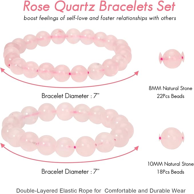 QianCannaor Crystals and Healing Stones Set for Friendship and Connection, Spiritual Crystals and Gift for Metaphysical, Witchcraft, Meditation, Manifestation, Zen, Reiki, Fengshui