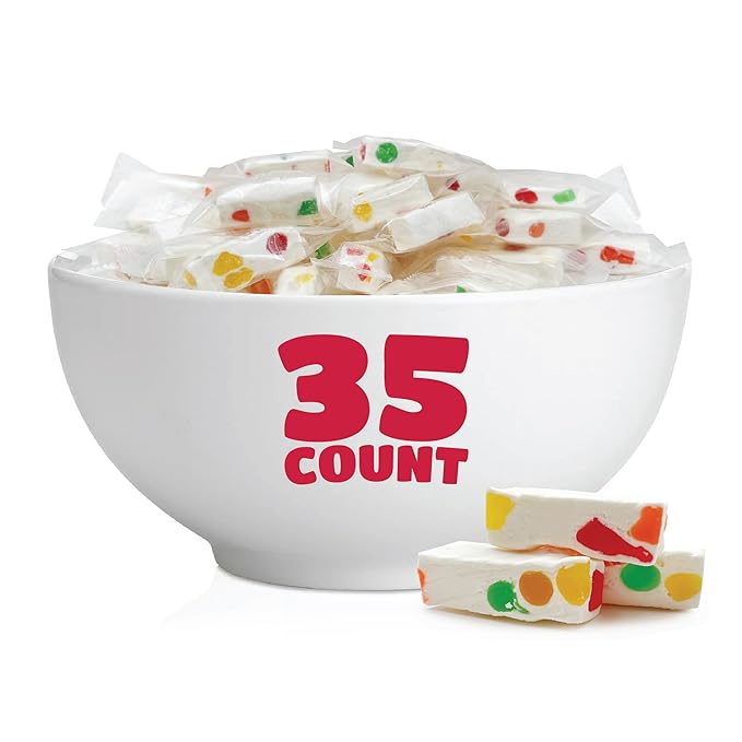 Jujube Nougat Candy with Fruit Jelly Pieces 12-Ounce Pack, Individually Wrapped (About 35 Count) - Soft and Chewy