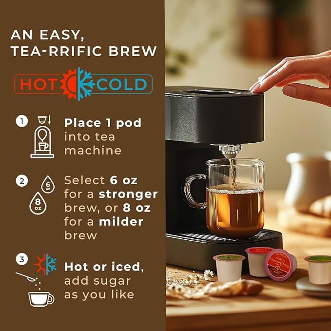 Gya Tea Co Get Well Soon Collection Tea Gift Set (16 ct) - 7 Flavors Assorted Tea Pod Variety Pack with Hibiscus Rose, Cinnamon & Ginger Peach