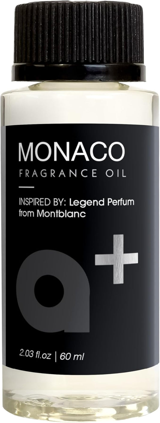 Aromar+ Fragrance Oil – Monaco-Inspired by Mont Blanc – Luxury Hotel Scent Experience with Bergamot, Vetiver & Patchouli – for Waterless Diffusers – Long-Lasting Home Aroma – 2oz/60mL