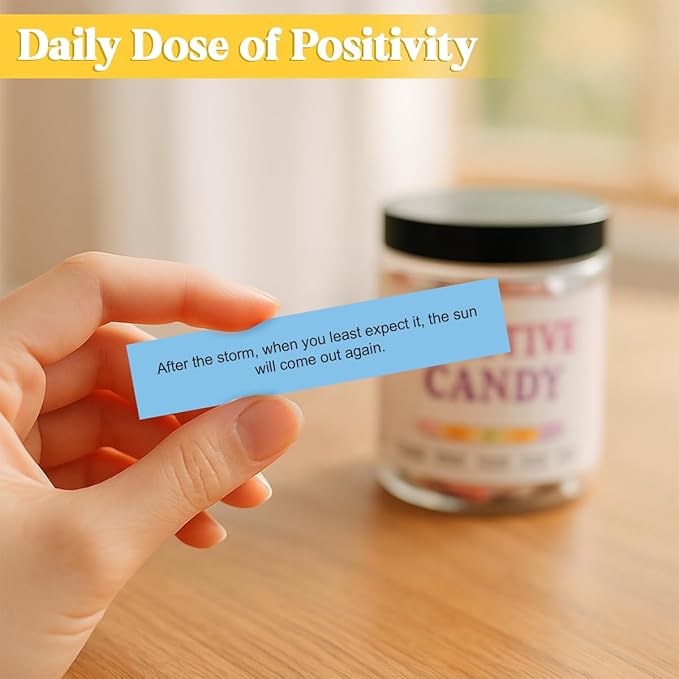 Positive Candy, 30 Daily Affirmations for Women, Teens, Sweet Positive Affirmation, Cute Motivation Candy Jar, Inspirational Gifts for Teen Girls & Women, Relaxation Stress Relief Gifts