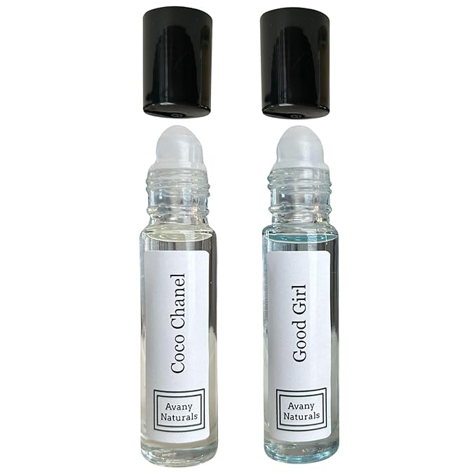 Perfume Sampler Set Woman - Perfumed Body Oil, Mini Perfume, Rollerball Fragrance Oil, Travel Size Cologne, 2 pc Duo (Set #5)