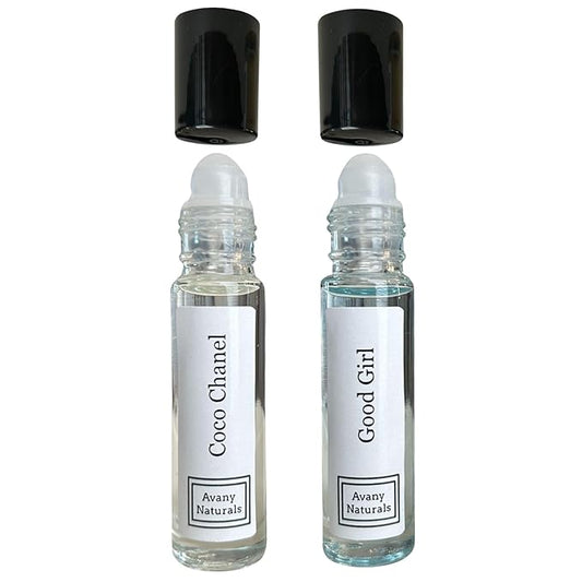 Perfume Sampler Set Woman - Perfumed Body Oil, Mini Perfume, Rollerball Fragrance Oil, Travel Size Cologne, 2 pc Duo (Set #5)