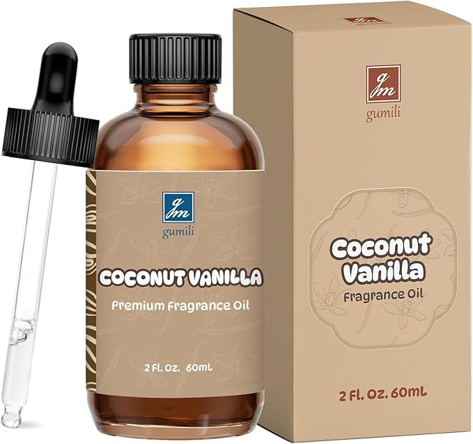 Coconut Vanilla Fragrance Oil 2 Oz, Natural Scent Oil for Home Essential Oils Diffuser, Candle Making, Soap Making, DIY Body Oils, Perfume, Body Mist, Spray