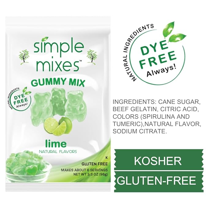 Simple Mixes Natural Gummy Mix, Healthy Snack, Dye-Free, No Gluten or Fat, Kosher, (3-Pack, Variety)