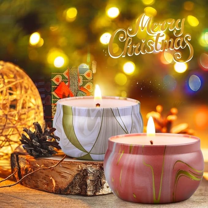 6 Pack Scented Candles Gifts Set, Aromatherapy Candles for Home Scented, Natural Soy Candles Gifts for Women, 120H Burning Time, Portable Small Jar Candle Set for Travel,Yoga, Bath, Spa