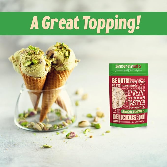 Sincerely Nuts Large Pistachios Roasted Salted in Shell 2LB Bag Healthy Snack Food Great for Cooking Source of Fiber, Protein, Vitamins Minerals Gourmet Flavor Kosher Gluten Free