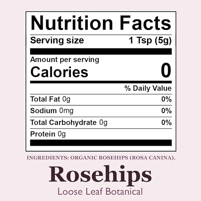 Organic Positively Botanicals Company, Rosehips, Herbal Tea Loose Leaf Botanical, 4 Ounce