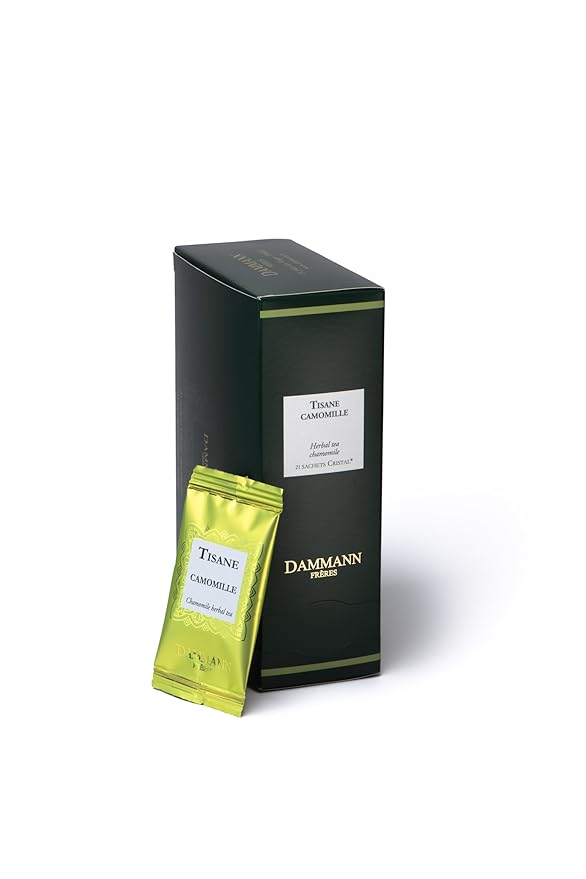 Dammann Freres Sachets, Chamomile Tea Bags, Premium Gourmet French Herbal Tea, Indiviudally Wrapped, 21 Count (Single Pack)