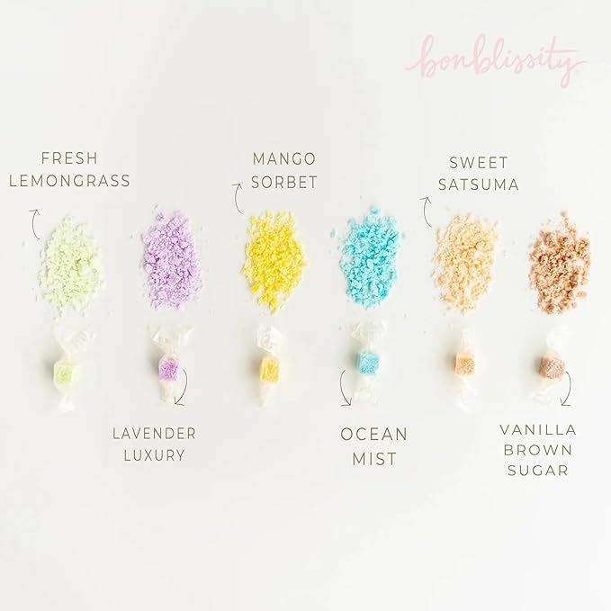 Bonblissity Sugar Cubes Candy Scrub, 30 pcs - Sugar Body Scrub Gift Set with Assorted Scents, Gentle Hand, Feet, and Body Exfoliator Turns into Lotions, Spa Small Gifts for Women and Men, Travel Size