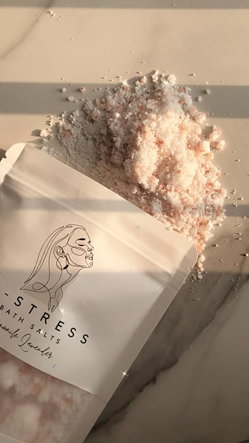 Soothing Bath Salts – 8 oz Relaxing Chamomile Lavender Soak with Epsom Salt, Himalayan Pink Salt and Sea Salt – Natural, Calming, Stress Relief and Soft Skin