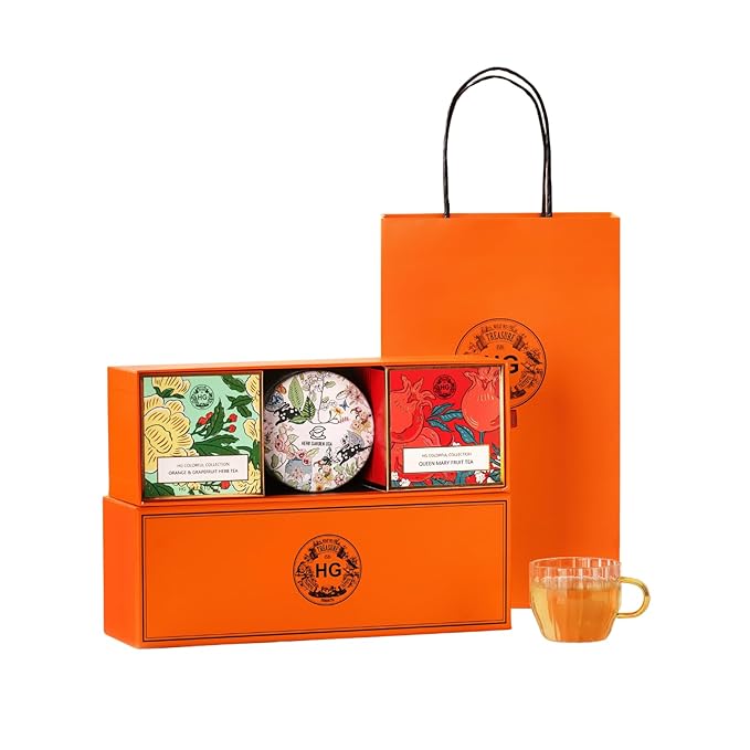 Grape Oolong Tea Gift Set – Fruity & Floral Oolong Blend with Natural Ingredients | 20 Tea Bags (3.5g) + 100g Rock Sugar | Wellness Support, Caffeine Boost | Elegant Holiday Gift Box for Women, Friends, Tea Lovers