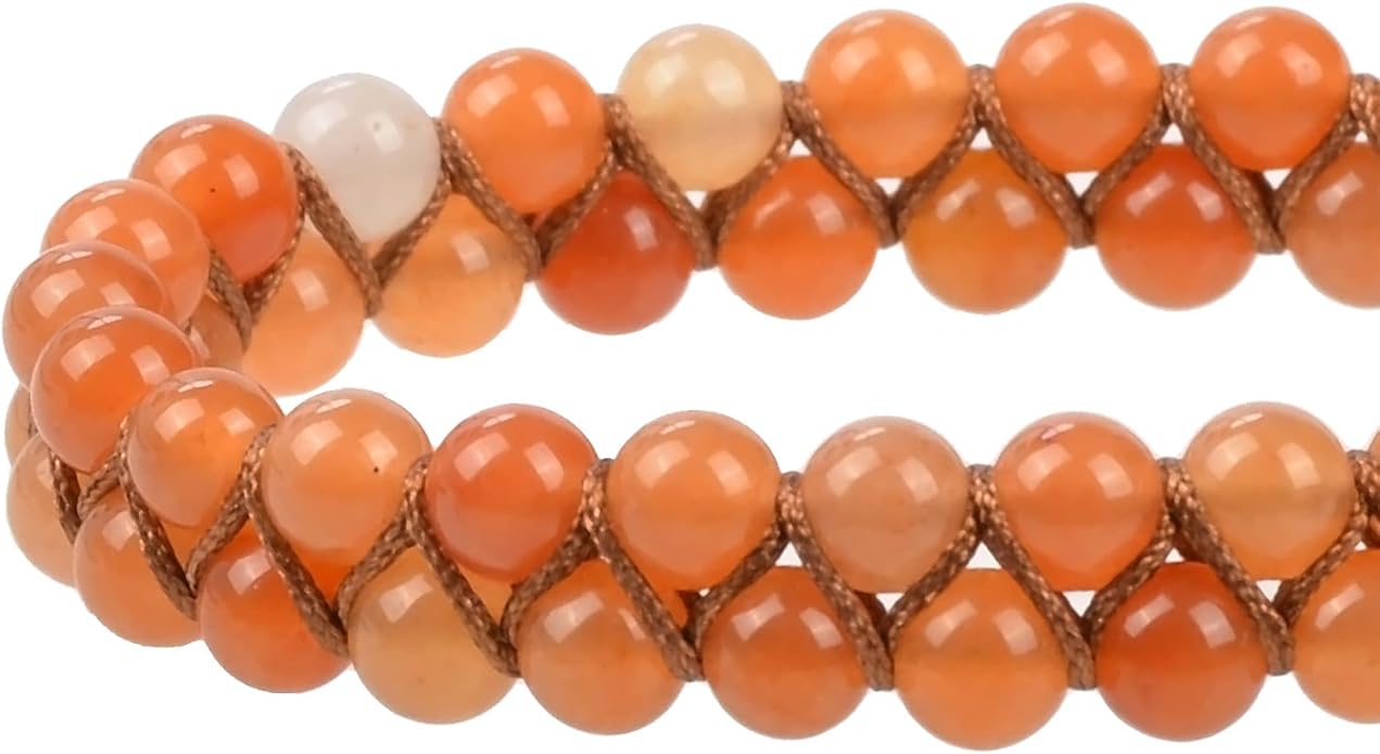 MASSIVE BEADS Double Layer Natural Chakra Healing Power Crystals Macrame Bracelet Yoga Stone Beads Gemstone Meditation Relax Anxiety Bangle for Unisex Women Men