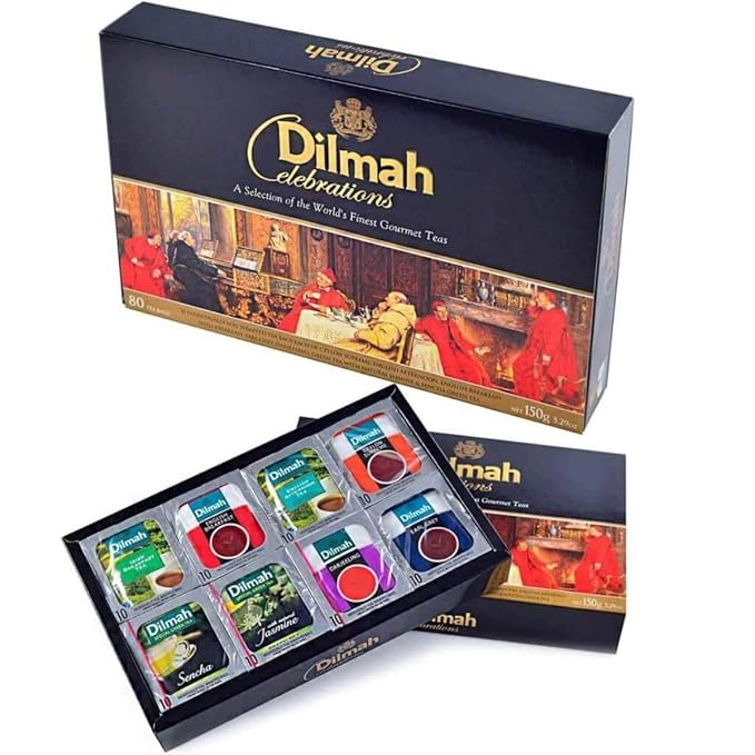 Dilmah Celebrations Classic Variety Gift Pack-80 Individually Wrapped Tea Bags of Finest Ceylon Teas