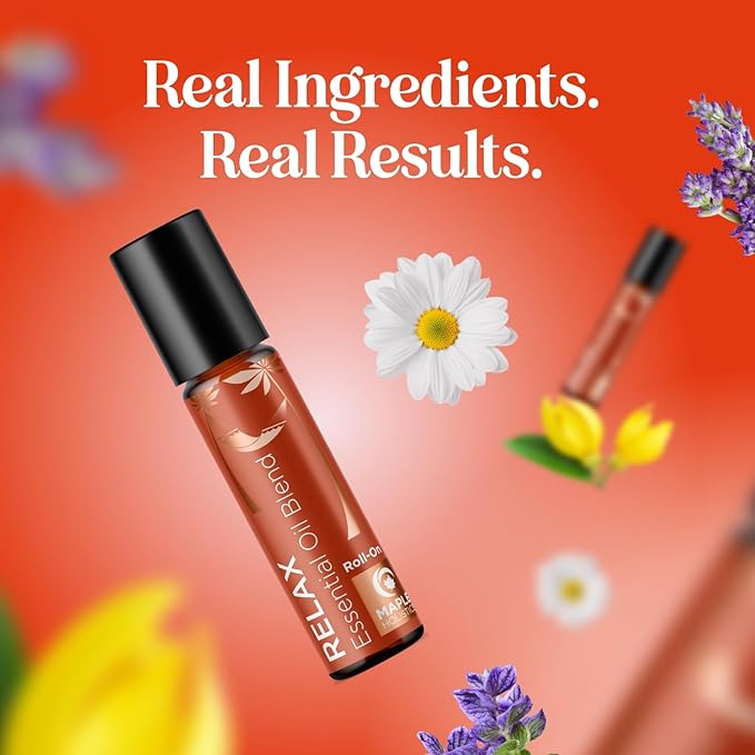 Relaxing Essential Oil Roll On - Aromatherapy Essential Oil Roller with Calming Essential Oils - Relaxing Essential Oil Blend with Lavender Ylang Ylang Chamomile & Geranium for Stress Support (1 Pack)