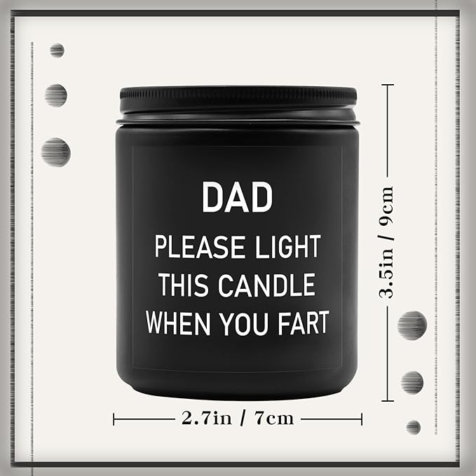 Lihome Gifts for Dad from Daughter Son - Funny Fathers Day & Thanksgiving & Christmas Gifts - Smoke Vanilla Scented Candle (7OZ)