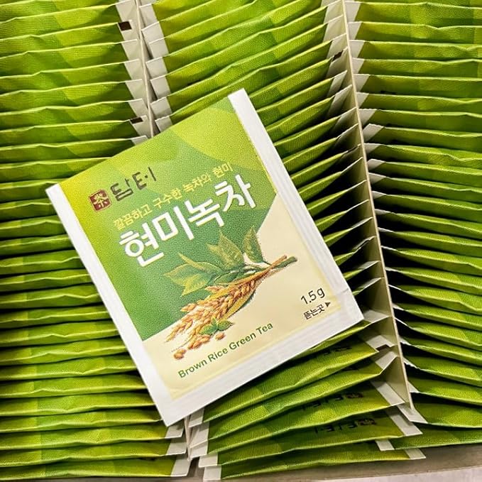 Damtuh Korean Brown Rice Green Tea – Roasted Genmaicha Blend, Nutty & Refreshing Flavor, 150 Tea Bags (1.5g each)