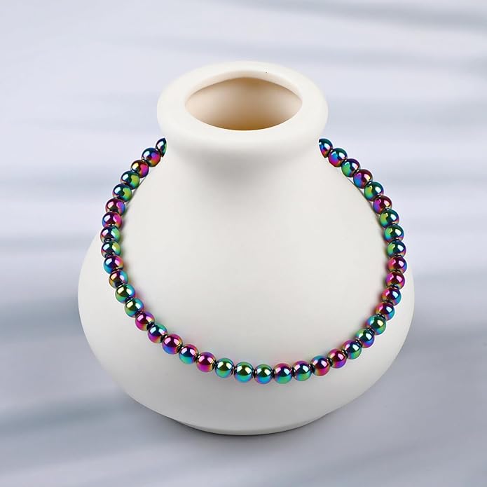 LPBeads Handmade Natural Gemstone Stretch Elastic Bracelet Healing Crystal Round Stone Beads Jewelry Gifts for Women Men