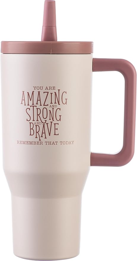 DIVERSEBEE 30 oz Insulated Stainless Steel Tumbler with Lid, Inspirational Birthday Thank You Gifts for Women, Mom, Wife, Girlfriend, Teacher, Her, Nurses, Best Friend, Travel Mug (Blush)