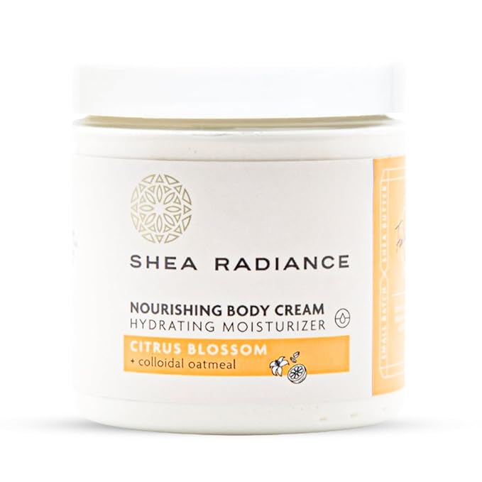 Shea Radiance Nourishing Body Cream with Colloidal Oatmeal | Hydrating Moisturizer for Sensitive Skin | Gentle Hydration with Long Lasting Moisture | Citrus Blossom 8 oz