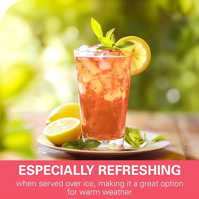 WT WEETEE Peach Herbal Tea Bags, Caffeine Free Tea Made with Rose Hip, Orange Peel, Hawthorn, Chamomile, Hibiscus & More, 100 Counts Peach and Herbs Good for Iced