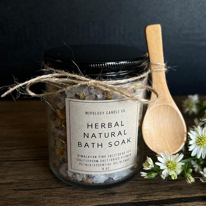 Handmade Spa Set, Natural Self-Care Essentials, Relaxing Gift Sets for Her,Gifts for Women, herbal natural bath soak, natural lip balm,relaxing pillow mist, Eucalyptus shower spray, Charcoal Soap Bar